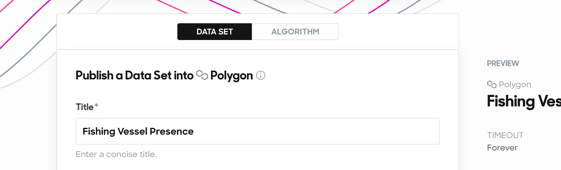 Publish form with network indicator.